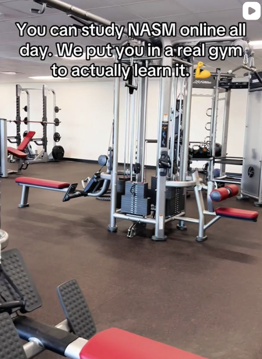 Personal Fitness Trainer students learning in the Lamson gym