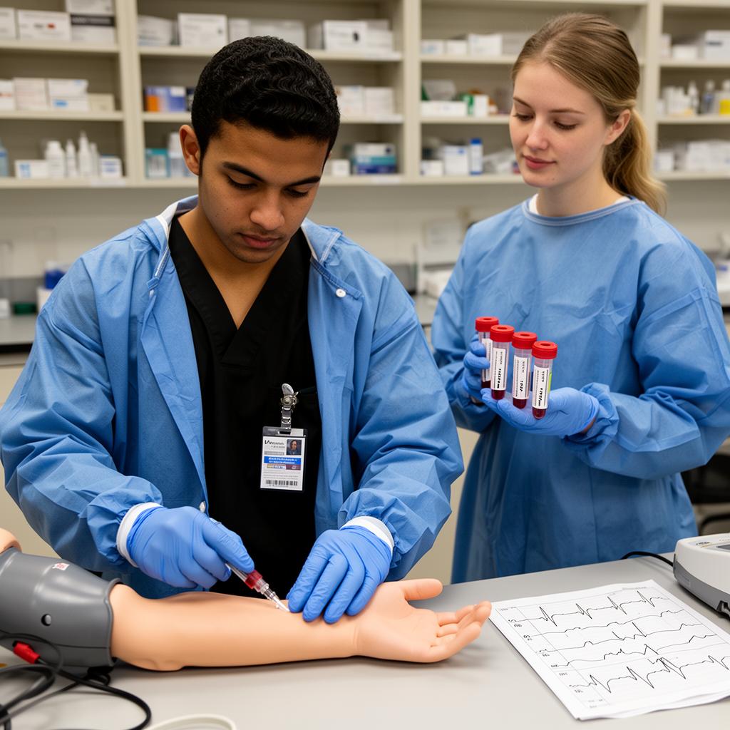 Lab Assistant, EKG Technician/Phlebotomist training program at Lamson Institute - hands-on career training in San Antonio TX
